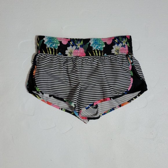 Super Cute Juniors' SO® Favorite Black Striped Floral Beach Shorts Size Small - Picture 10 of 11